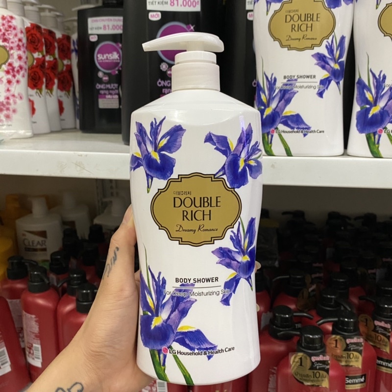 Sữa tắm Double Rich hương hoa giúp tăng cường độ ẩm cho da 800g ( hương hoa lris Tím )