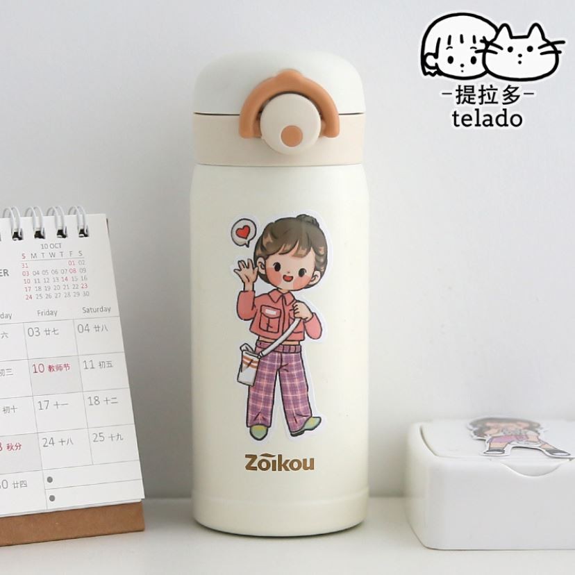 Hình dán TELAO trang trí sổ tay nhiều mẫu cô bé cậu bé học sinh siêu dễ thương, Túi sticker TELADO 20 miếng siêu xinh