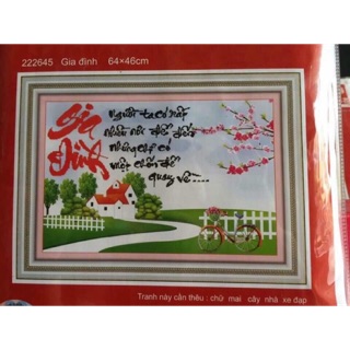 Tranh thêu chữ thập Gia Đình 222645 (64x46) chưa thêu