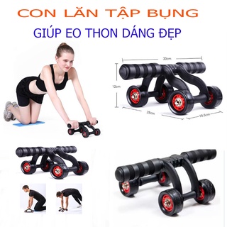 Con lăn tập cơ bụng 4 bánh dụng cụ tập gym yoga tại nhà
