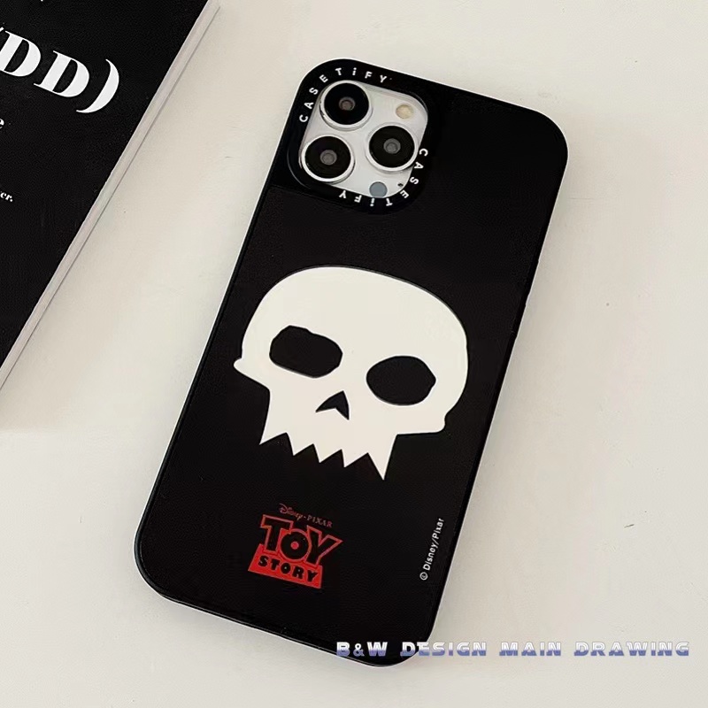 Ốp Điện Thoại Acrylic Chống Sốc Tráng Gương Hình Đầu Lâu Màu Bạc Dễ Thương Cho iPhone 13 12 11 Pro MAX X XS MAX XR 7Plus 8Plus