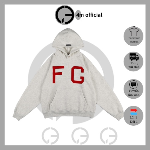 Áo hoodie FG FEAR OF GOD 4M OFFICIAL, Áo hoodie FG nỉ bông unisex form rộng