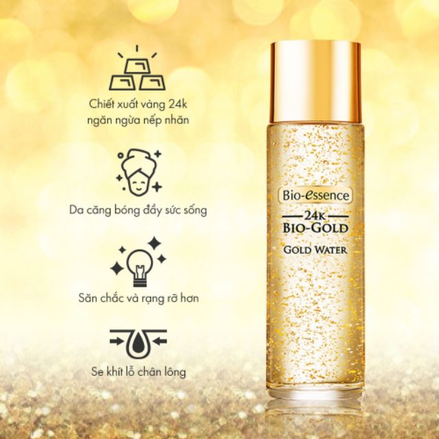 Nước dưỡng ngăn ngừa lão hóa Bio-Essence Bio-Gold Bio-Essence Gold chiết xuất vàng 24k 150ml