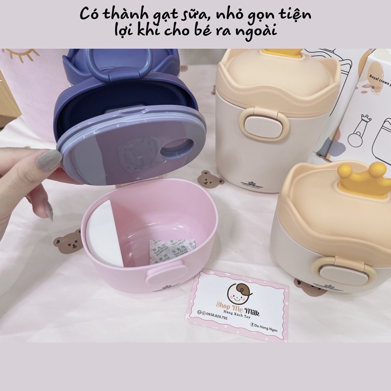 Hộp trữ sữa bột, đồ khô hình vương miệng cao cấp Baby Crown nhựa PP chính hãng