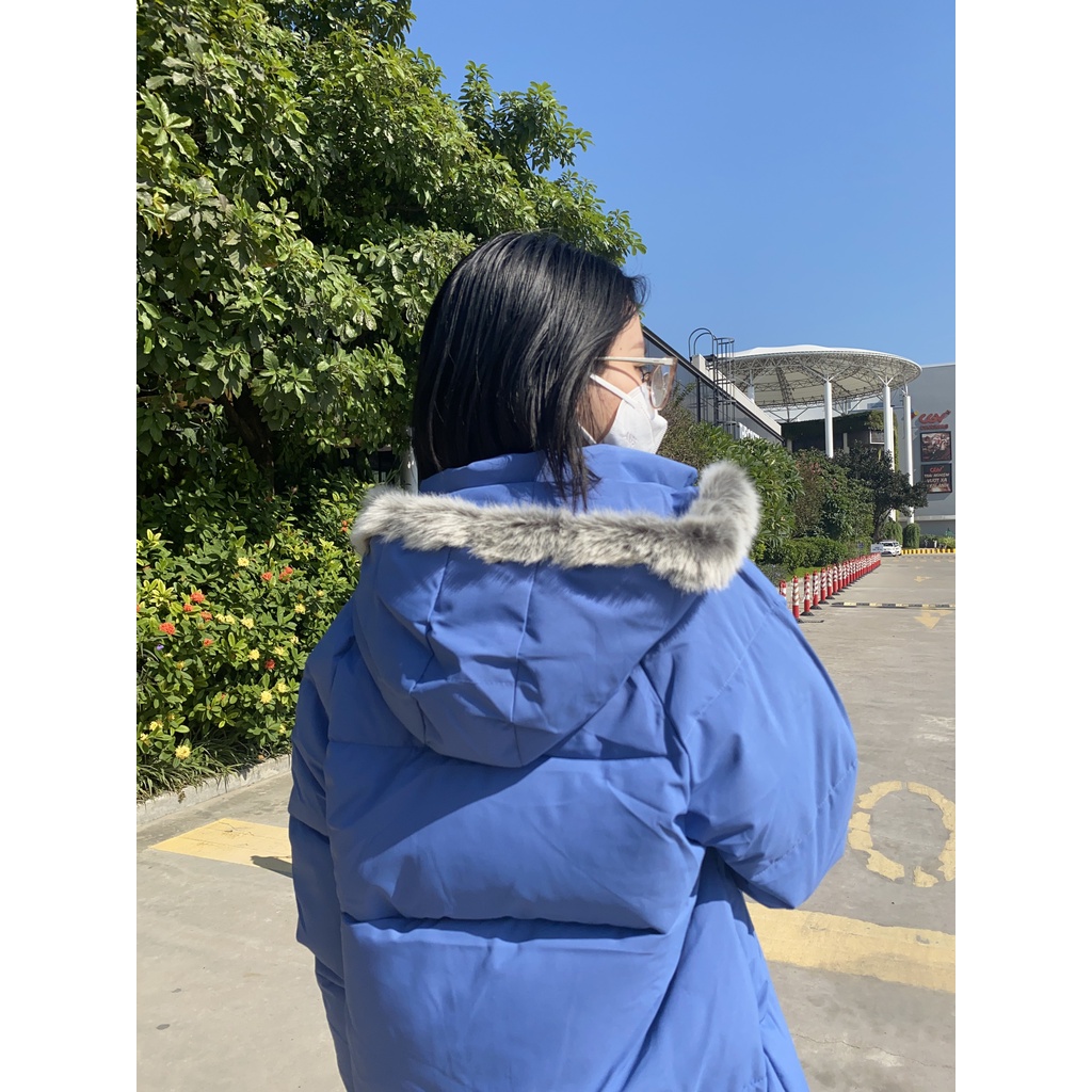 Áo phao béo chần bông dáng ngắn kèm mũ lông vũ rời DALYFA áo khoác mùa đông hàng Quảng Châu cực xịn siêu ấm CD142 | BigBuy360 - bigbuy360.vn