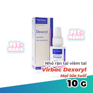 Nhỏ viêm tai rận tai chó mèo Virbac Dexoryl 10g