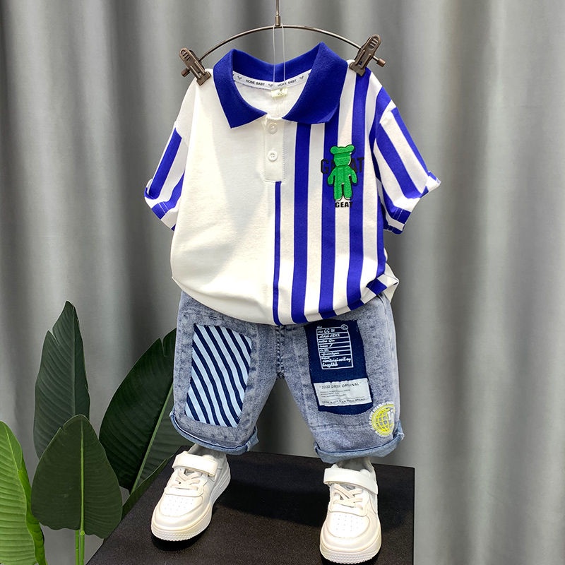 Bộ Đồ Polo Thời Trang Mùa Hè Hàn Quốc Dành Cho Bé Trai