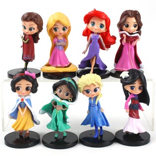 Bộ 08 Mô Hình Các Nàng Công Chúa Disney Có Giá Đỡ Cao 10 cm - Mẫu 03