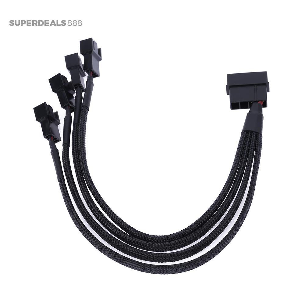 Dây cáp chia 4 cổng 3pin từ IDE Molex sang 4 cổng 3pin / 4pin