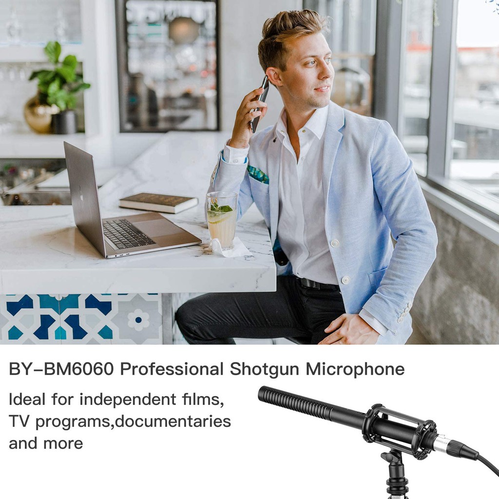 BOYA BY-BM6060 - Micro Thu Âm Phỏng Vấn Dùng Cho Máy Ảnh DSLR, Máy Quay Phim, Máy Ghi Âm Cổng XLR - Hàng Chính Hãng