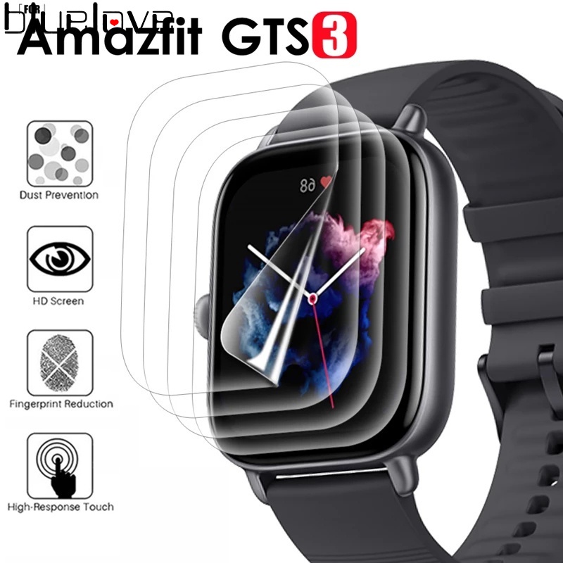 Toàn Bộ Miếng Dán Màn Hình HD Bằng TPU Hydrogel Mềm Trong Suốt Chống Trầy Xước Bảo Vệ Toàn Diện Cho Đồng Hồ Thông Minh Amazfit GTS 3