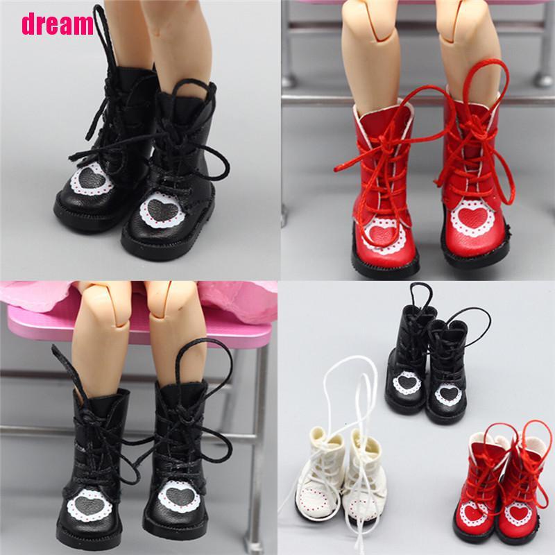 1 Đôi Giày Bốt Da Pu Cho Búp Bê Bjd 1 / 6