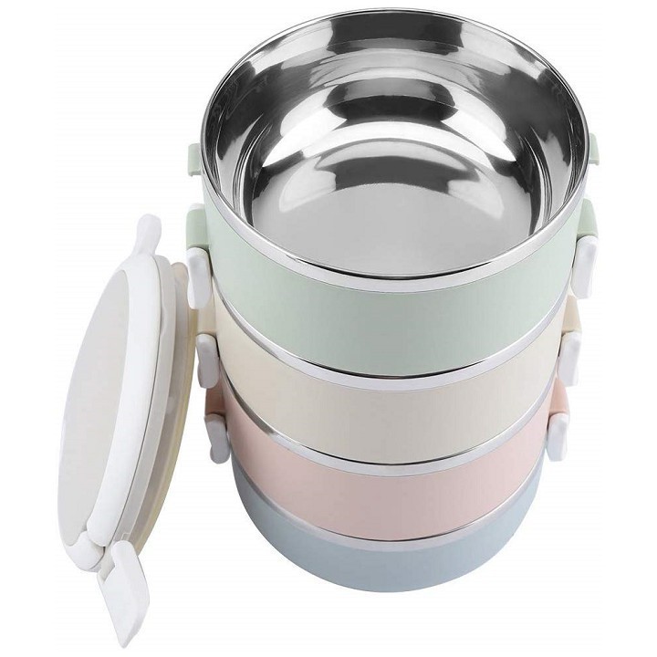 HỘP CƠM 4 TẦNG CÓ LÕI INOX +3 LỚP GIỮ NHIỆT TỐI ĐA+ CÓ TAY CẦM (HOT)