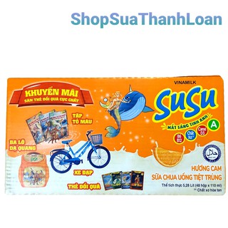 [HSD T11-2021] [SƯU TẦM QUÀ] SỮA CHUA UỐNG SUSU IQ HƯƠNG CAM - THÙNG 48 HỘP X 110ML