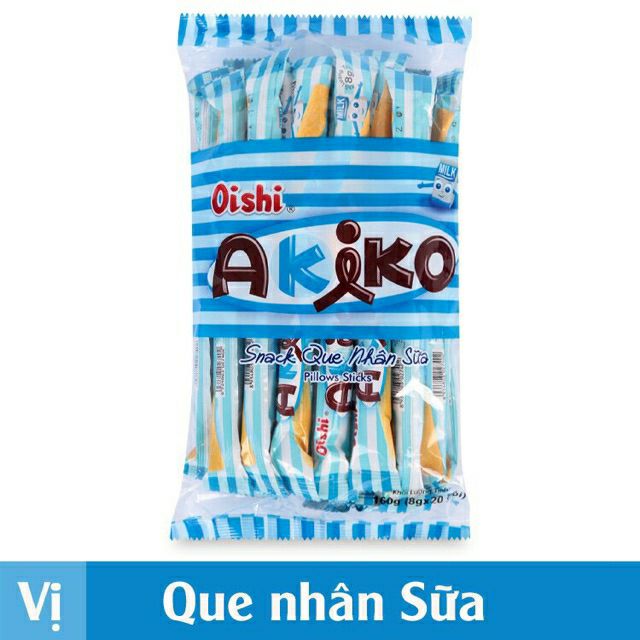 Bánh Snack Que Nhân Sữa Akiko Oishi Gói 160G: