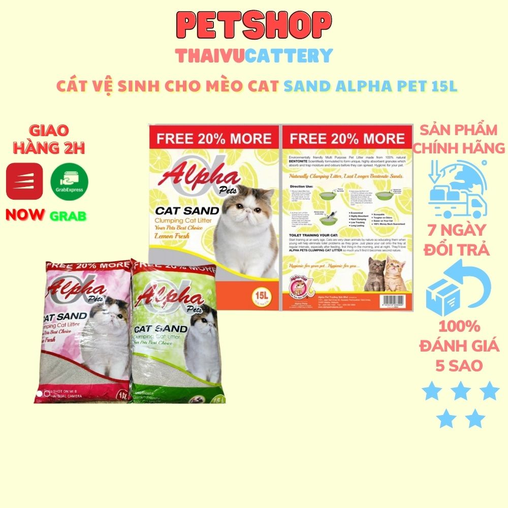 Cát vệ sinh cho mèo alpha pets cho mèo