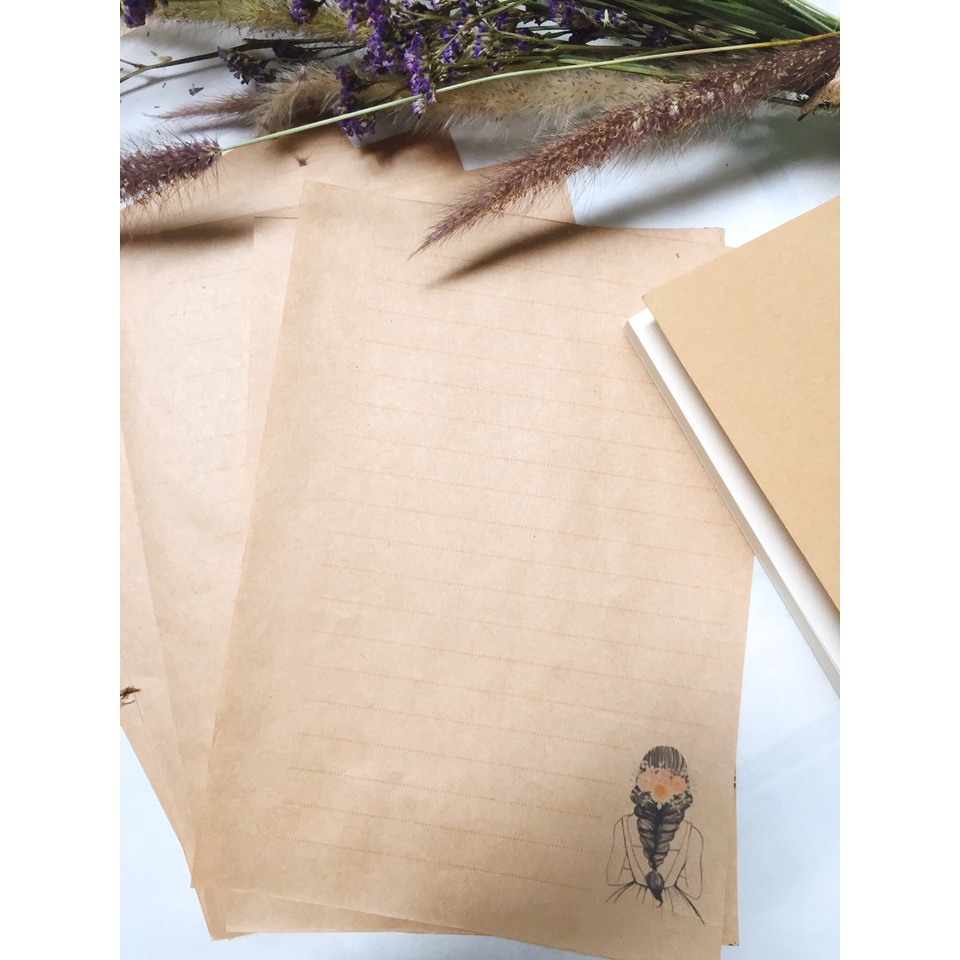 20 tờ ruột giấy kraft vintage viết thư/ decor scrapbook/ Bullet Journal