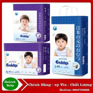 🍁 Bỉm Quần GOLDGI M60/L48/XL44/XXL32 Mẫu Mới - Tã Dán em Bé [HÀNG NỘI ĐỊA NHẬT]