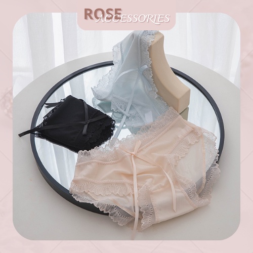 Quần lót gợi cảm siêu mỏng ren nơ mềm mại kháng khuẩn Rose Accessories QL10