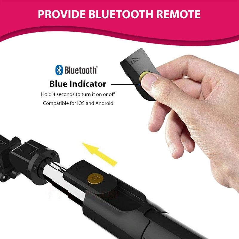 Gậy Tự Sướng Bluetooth K07 Có Giá Đỡ Ba Chân Tháo Rời Được Tiện Lợi Dành Cho Chụp Ảnh