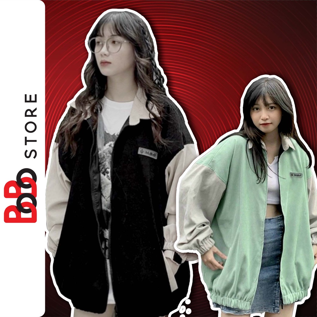 Áo khoác bomber nhung tăm form rộng dành cho nữ - BoBo Store
