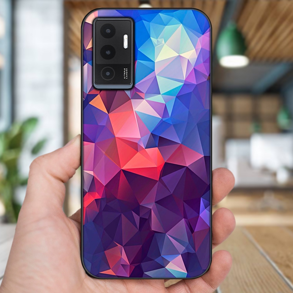 Ốp lưng Vivo V23e viền đen in hình hoạ tiết 3D