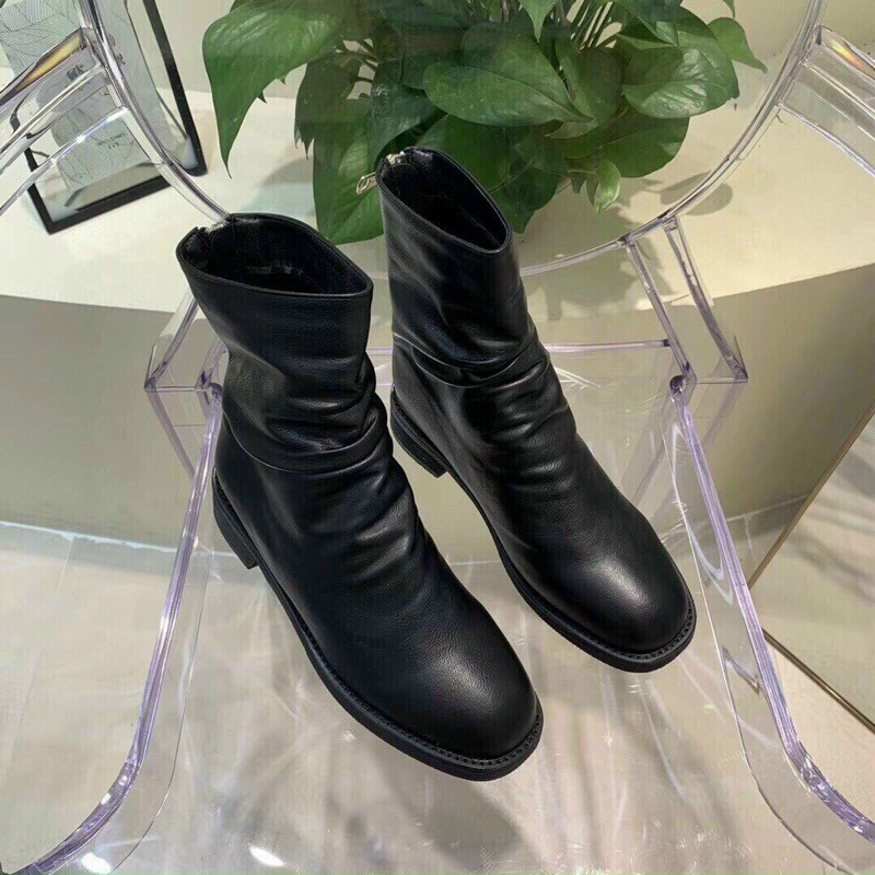 Boot nhăn gót thấp 2cm cao cấp có hộp đen trắng nâu nhạt | BigBuy360 - bigbuy360.vn