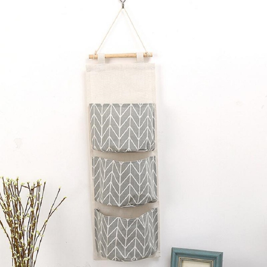 Túi vải treo tường decor trang trí nhà cửa 3 tầng đa năng 101254