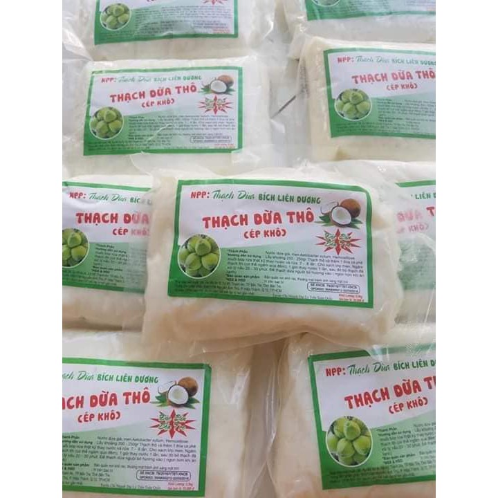 Giá sỉ 3Kg Thạch dừa loại 12Ly ép thô (thô) tặng hương dừa