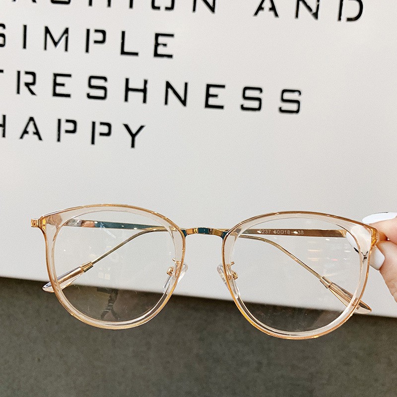 Kính giả cận thời trang nam nữ Hàn Quốc, mắt kính tròn không độ chống ánh sáng xanh đẹp giá rẻ LUMINA 014