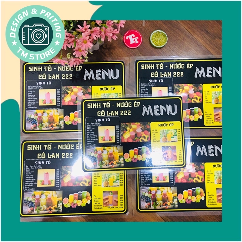 NHẬN IN MENU THEO YÊU CẦU TỪ 1 TẤM