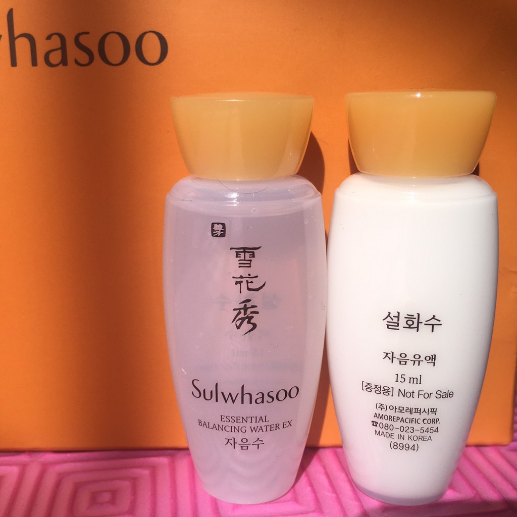 Nước hoa hồng + Sữa dưỡng trắng da, cấp ẩm, ngăn lão hoá Sulwhasoo Essential Balancing Emulsion EX 15ml | BigBuy360 - bigbuy360.vn