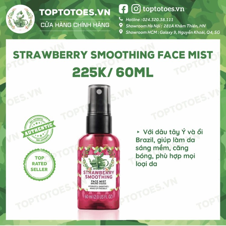 Toner kiêm xịt khoáng dưỡng da The Body Shop Face Mist cấp nước, làm da dịu, mềm ẩm