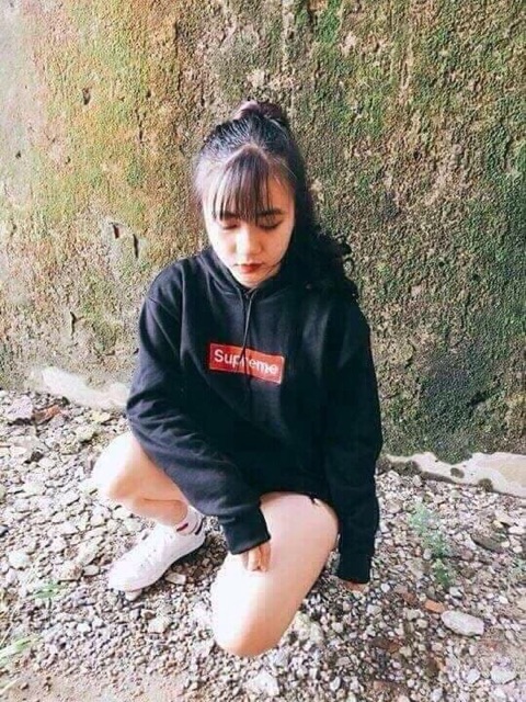 Áo khoác nỉ chui hoddie nam nữ thêu chữ trước áo