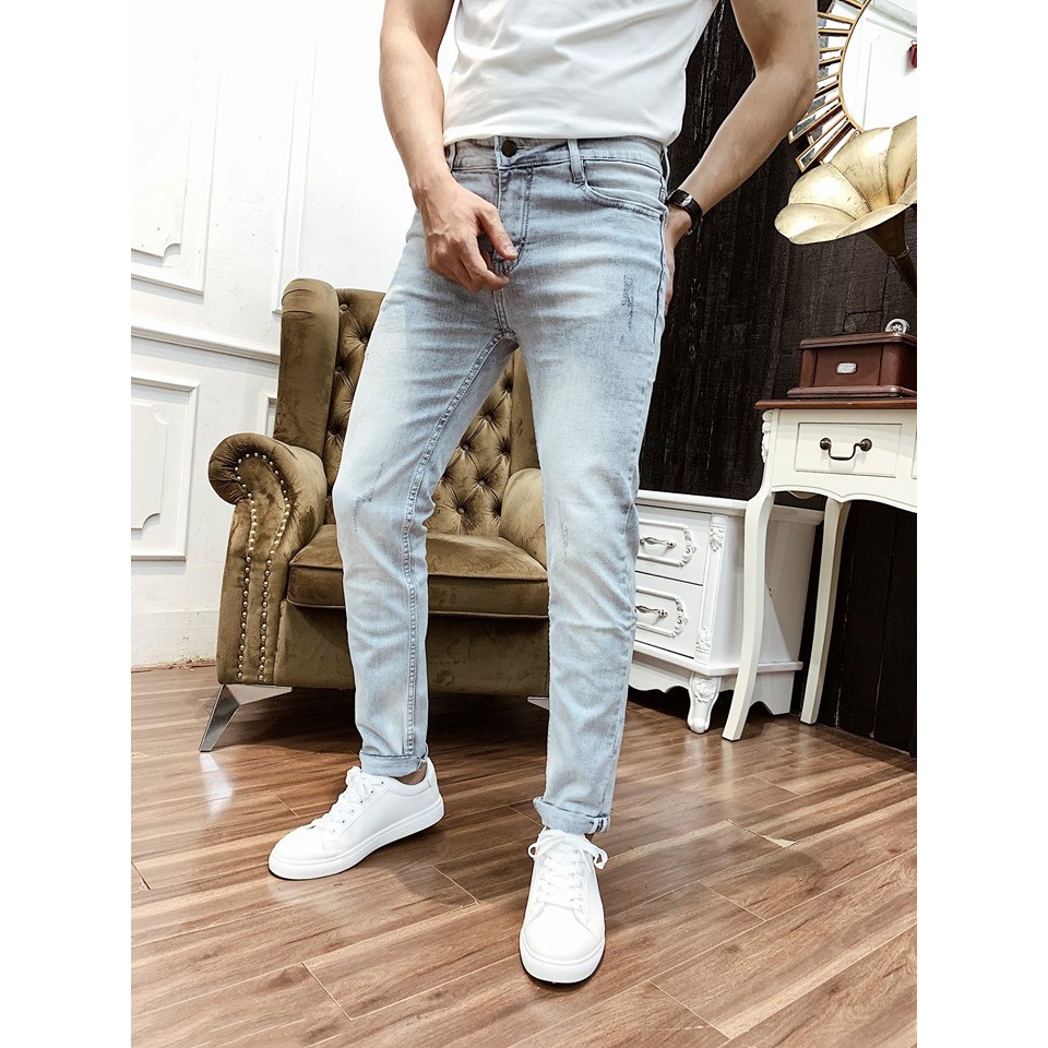 Quần Jeans Nam Màu Xám Phong Cách Hàn Quốc | BigBuy360 - bigbuy360.vn