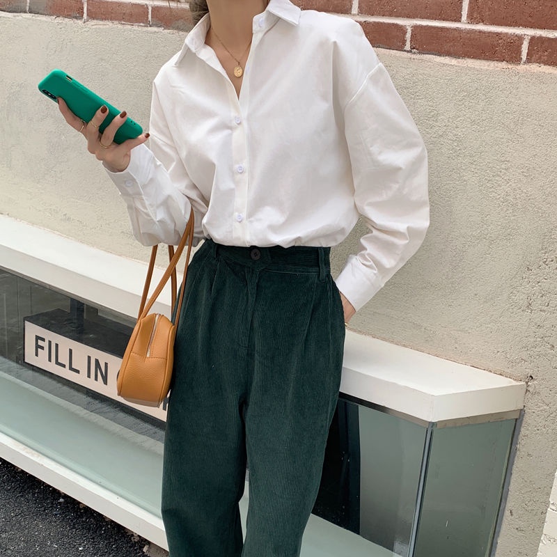 Áo Sơ Mi Nữ Dài Tay Trễ Vai Thời Trang Hàn