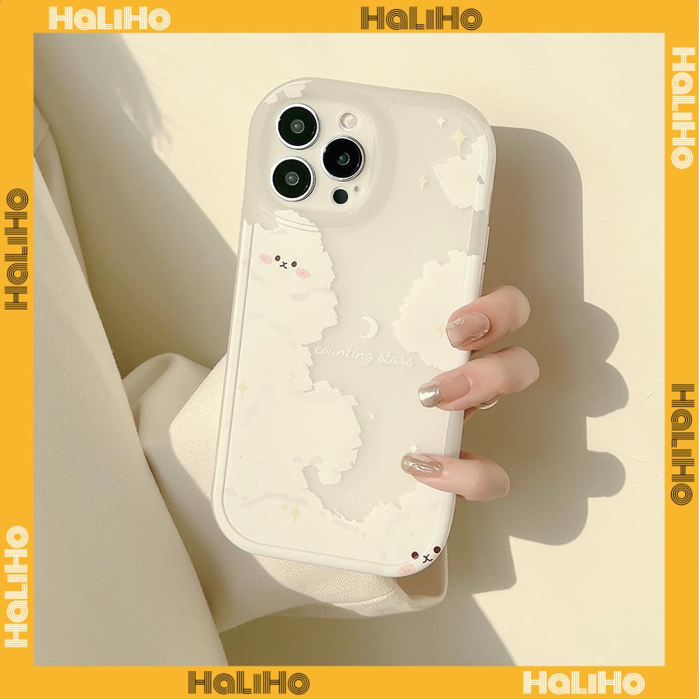 iPhone Case Clear Case Frosted Soft Thick TPU Airbag Shockproof Full Coverage Protection Camera Clouds Bear Cute For iPhone 13 Pro Max iPhone 12 Pro Max iPhone 11 iPhone 7 Plus