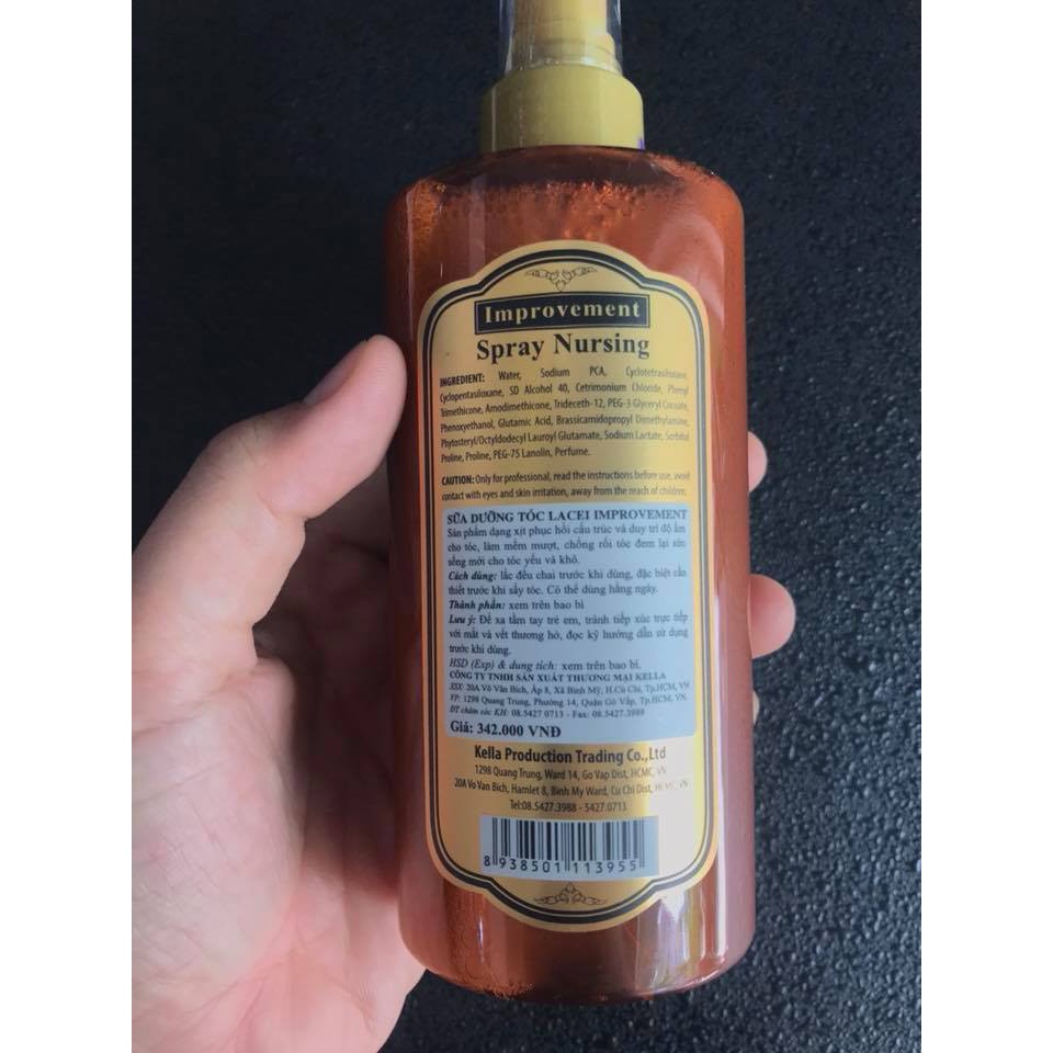 😻FREESHIP😹Sữa Xịt Nước Dưỡng Tóc Phục Hồi Lacei nâu đà Improvement 250ml | BigBuy360 - bigbuy360.vn