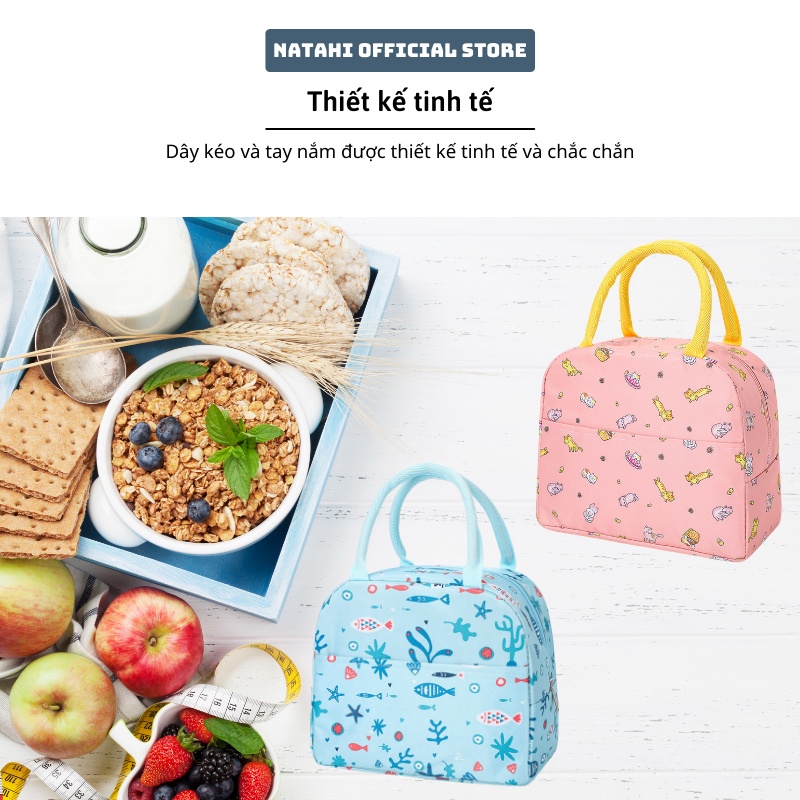 Túi giữ nhiệt đựng cơm văn phòng Fish NATAHI FH001 đựng đồ ăn, thực phẩm, chống ăn mòn, chống thấm và sang trọng