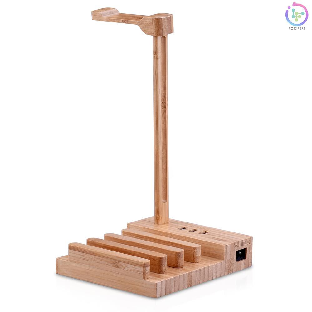 PCER♥Wooden Headphone Stand Universal Charging Earphone Hanger Holder