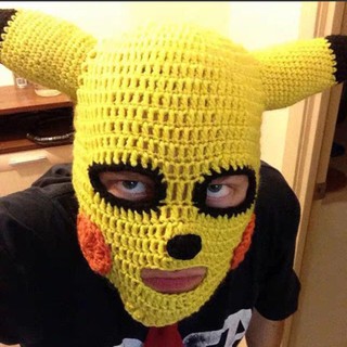 Mũ Len Kín Mặt Pikachu Cho Nam - Nón Len Trùm Đầu
