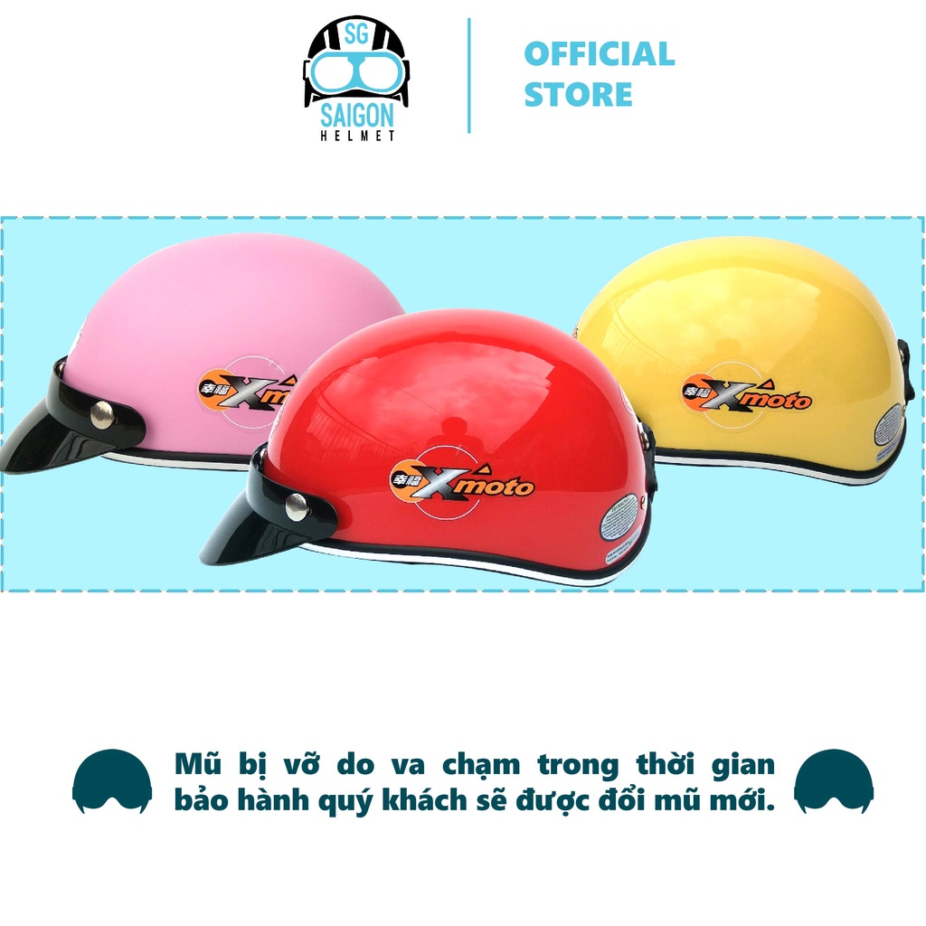 Nón bảo hiểm nửa đầu SUNDA HALYA kèm lưỡi trai