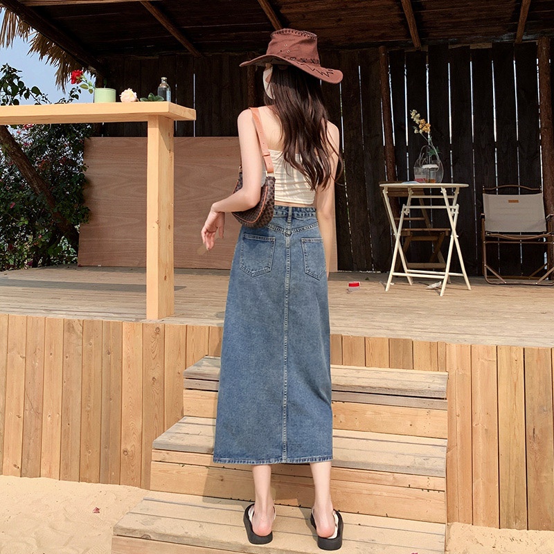 Váy Midi Lưng Cao Plus Size Theo Phong Cách Retro Hàn Quốc Dùng Cho Nữ