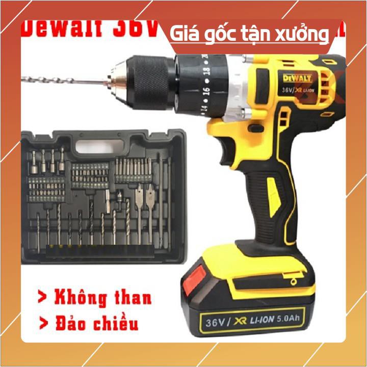 Máy khoan bê tông dùng pin, Máy khoan bê tông búa DEWALT 36V  TẶNG BỘ MŨI KHOAN và 1 PIN DỰ PHÒNG