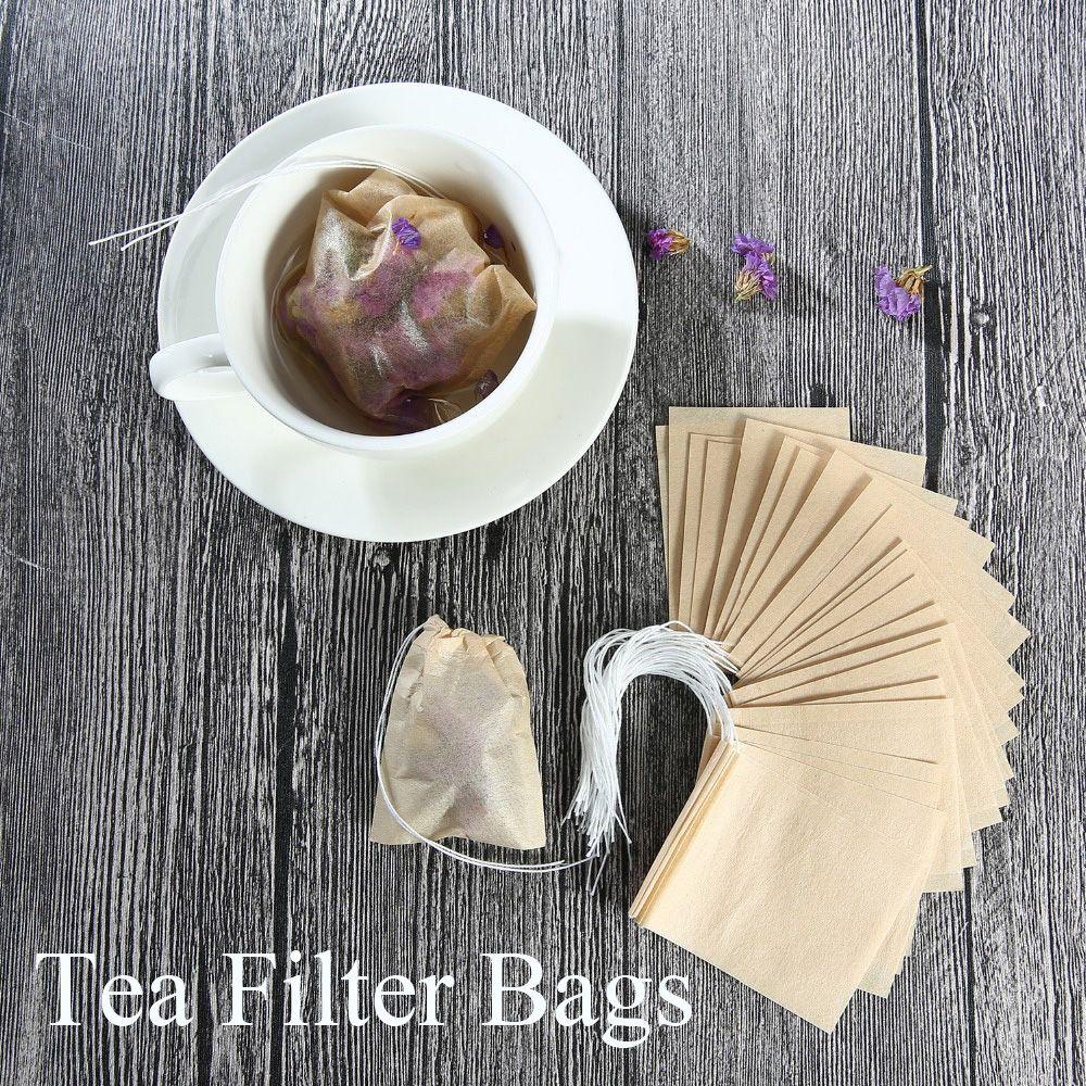 Set 50 / 100 Túi Lọc Trà Bằng Giấy Tự Nhiên Thân Thiện Với Môi Trường Dùng Một Lần