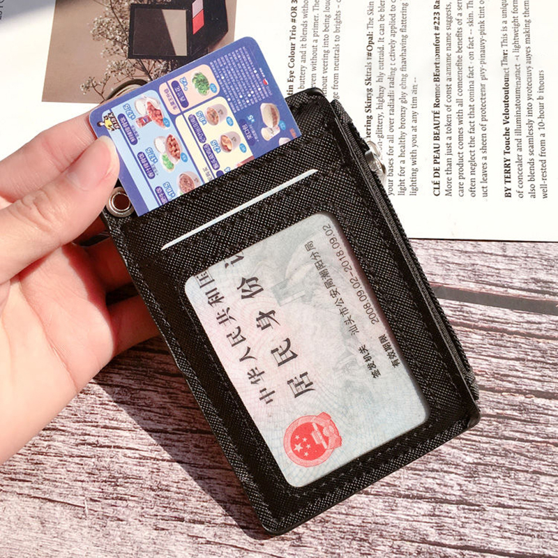 1 túi đựng thẻ ID/thẻ ID bằng da trong suốt gắn cửa sổ tiện dụng