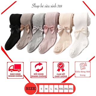 Quần tất cho bé gái 8-25kg, quần len tăm dày vừa phải co giãn 4 chiều dính nơ cho bé 6 tháng-10 tuổi