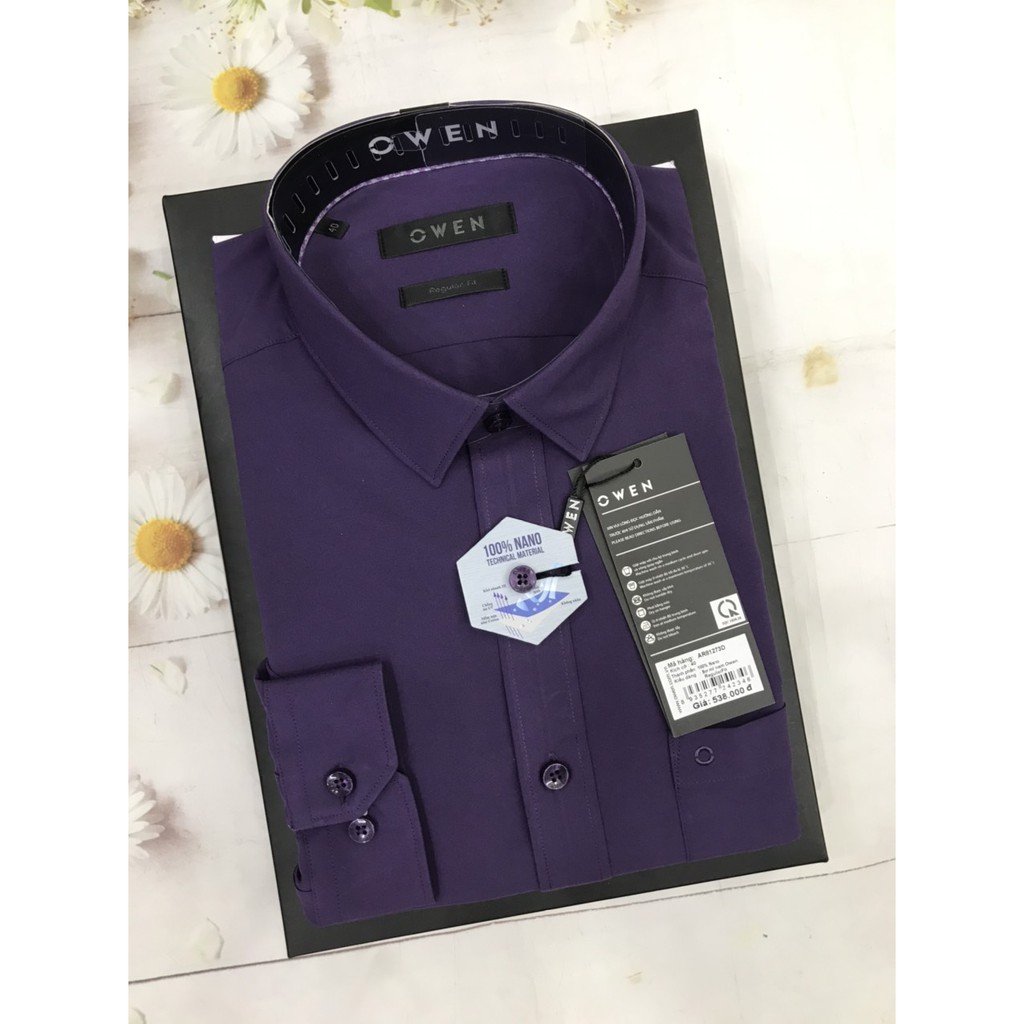 ÁO SƠ MI DÀI TAY NAM OWEN MỚI AR81273 - FREE SHIP - KIỂU DÁNG TRẺ TRUNG FORM CÔNG SỞ