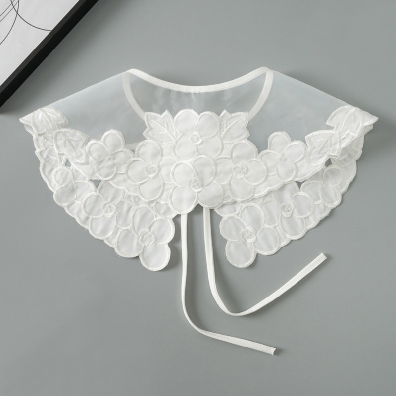 Cổ Áo Giả Hán Phục Đính Ngọc Trai Có Thể Tháo Rời Cho Nữ