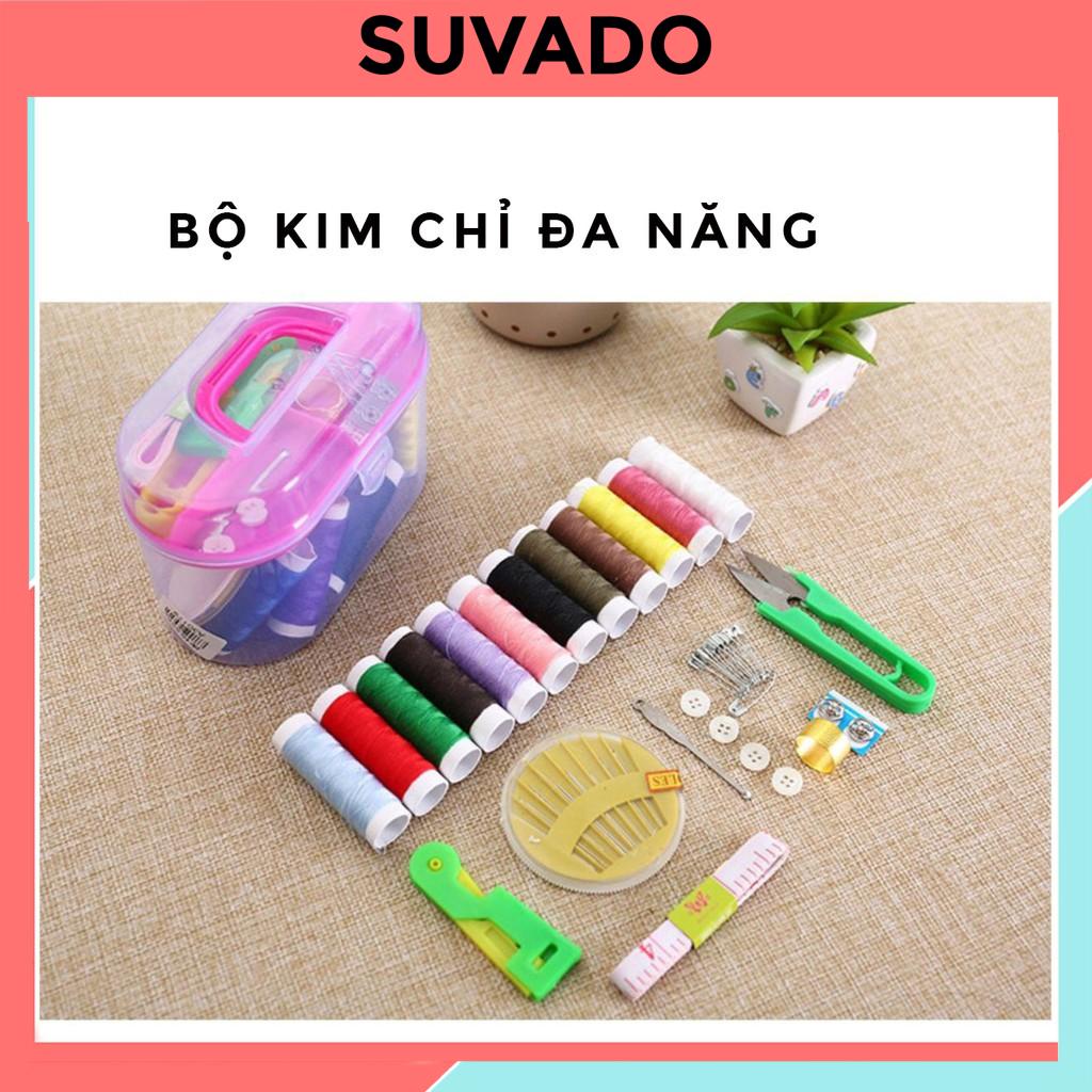 Bộ Hộp Kim Chỉ May Vá Gia Đình Kim Khâu, Chỉ, Kéo,Thước Dây đa năng khâu vá thủ công K16 SUVADO